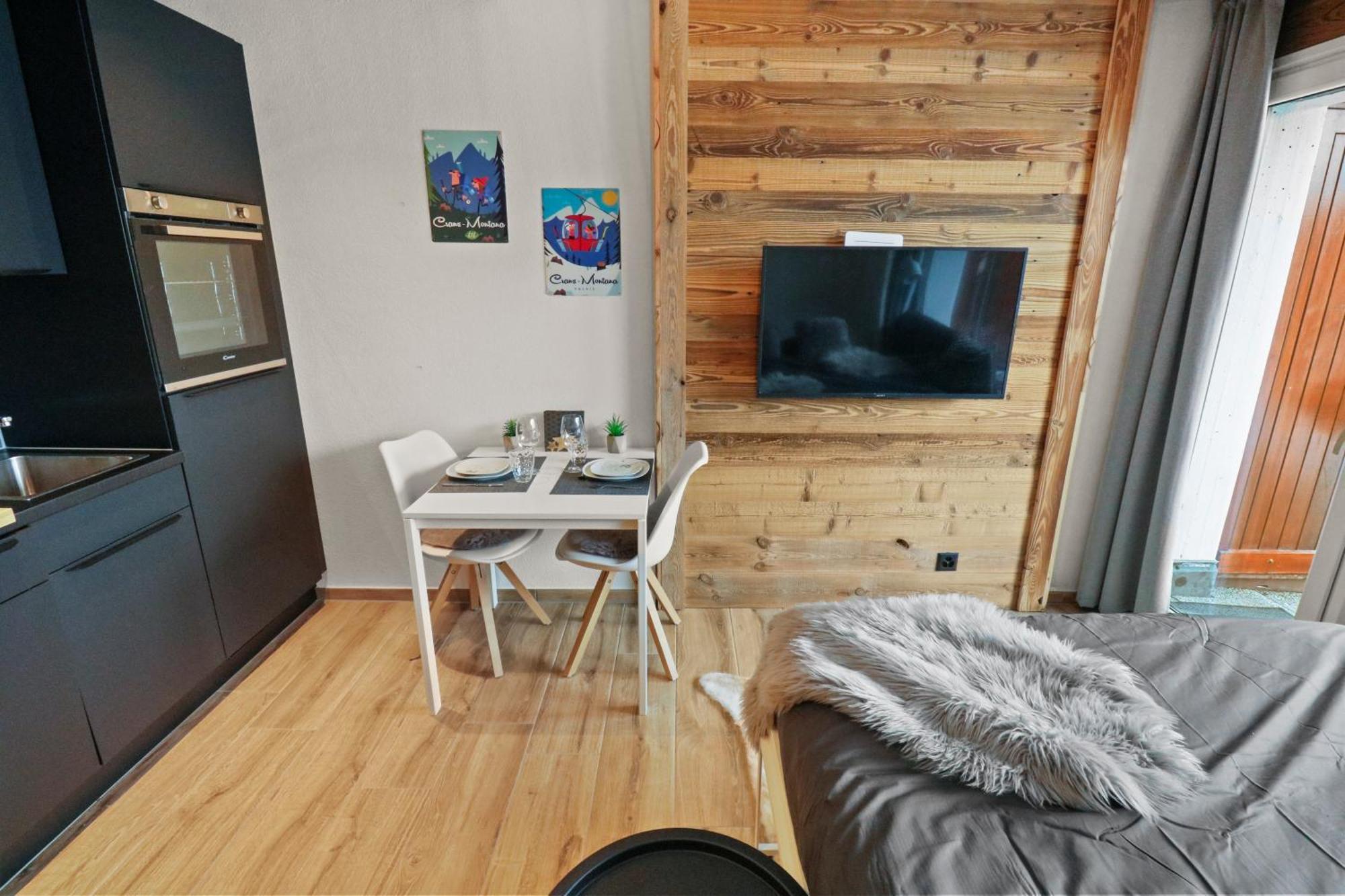 Joli Studio Avec Parking Gratuit Crans-Montana Eksteriør bilde