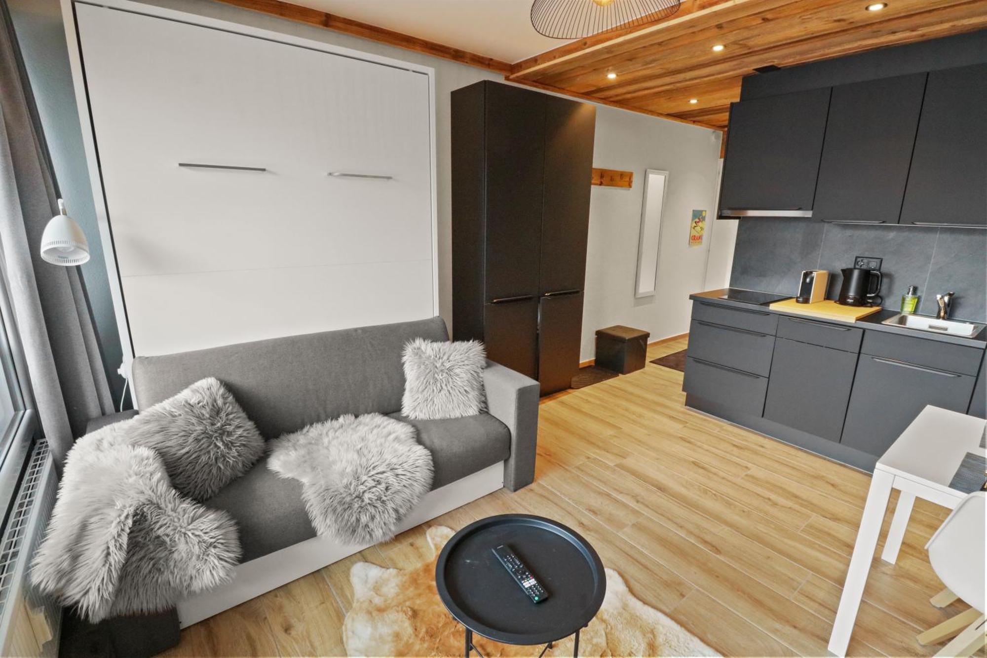 Joli Studio Avec Parking Gratuit Crans-Montana Eksteriør bilde