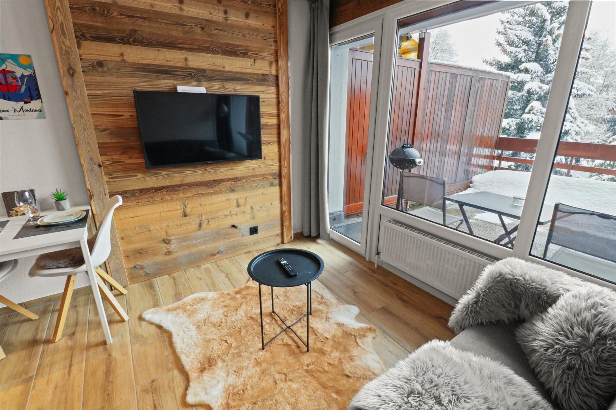 Joli Studio Avec Parking Gratuit Crans-Montana Eksteriør bilde